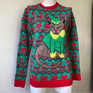 33 Degrees | Ugly Christmas Grumpy Cat Elf Bell Sweater
